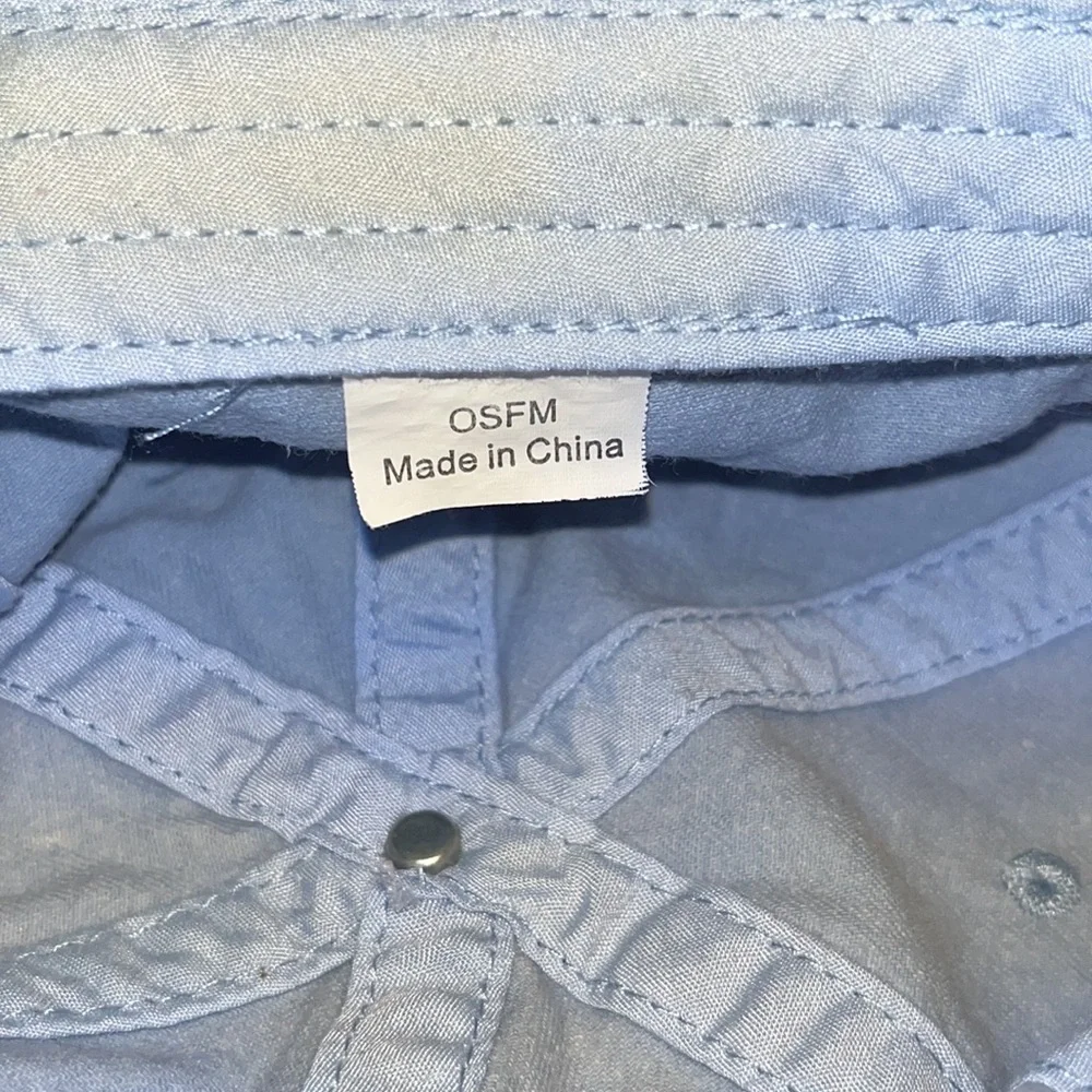 Light Washed Blue Jean Baseball Hat with Adjustable Band